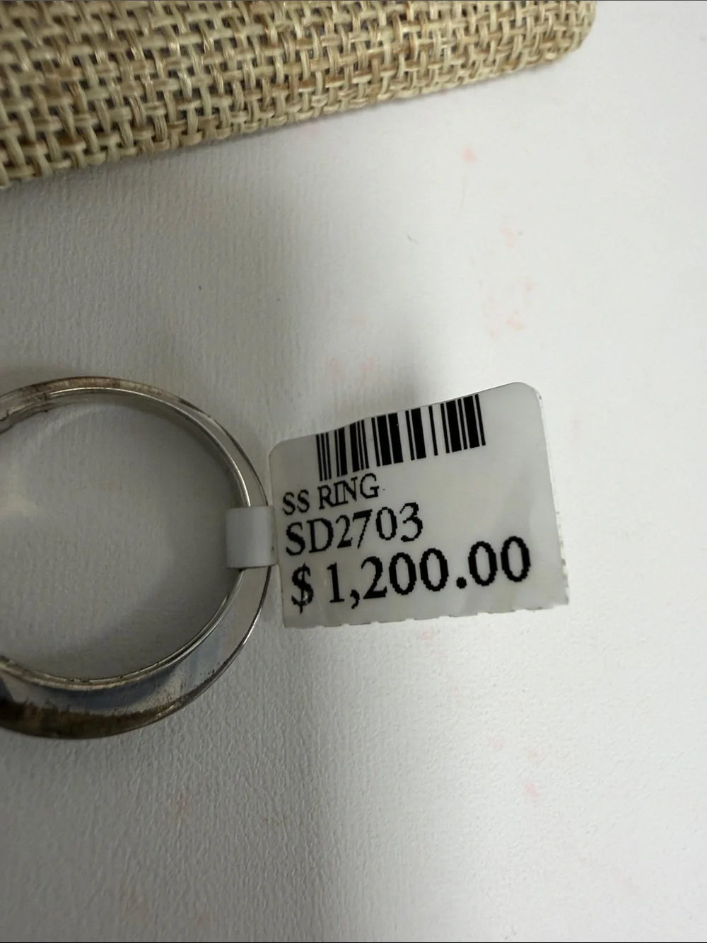 Sterling Silver ring with blue diamonds. Size 7